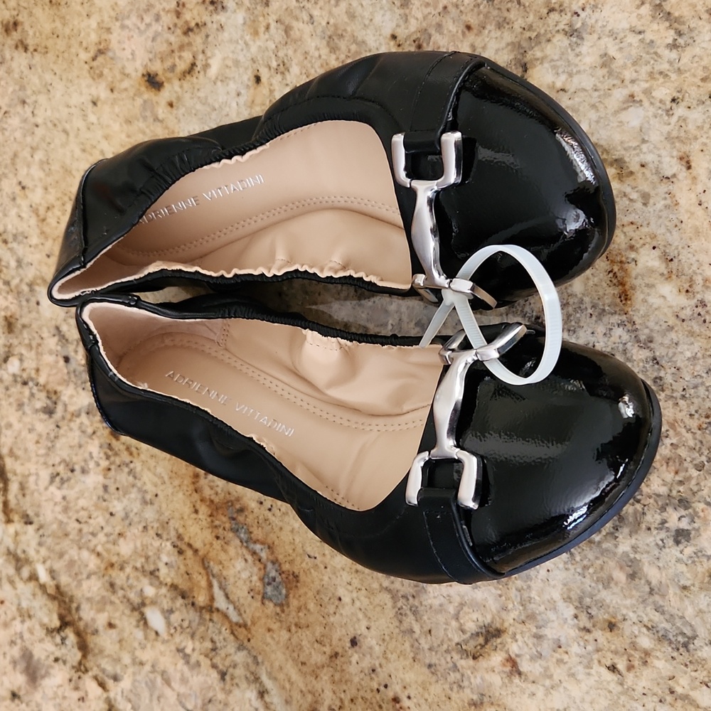 Black Buckle Patent, Ballet Flats.  NEW NWT